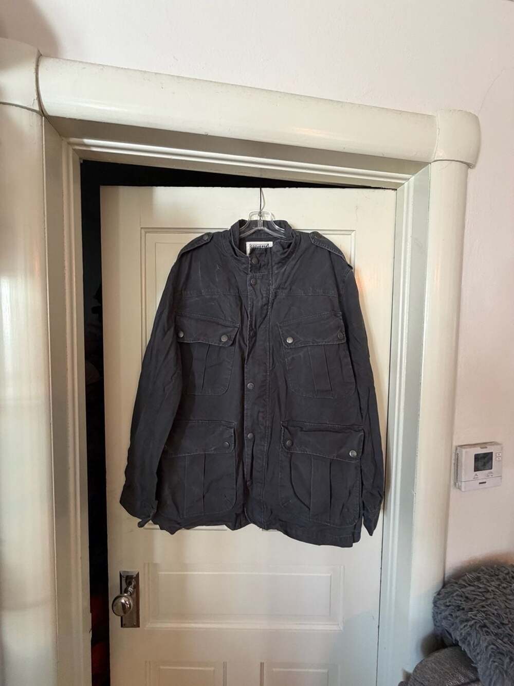 Converse One Star Field Jacket Size XL Black Cotton Military Style Jacket